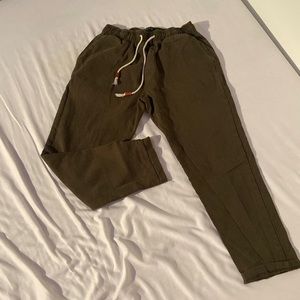KHAKI green cargo string pants